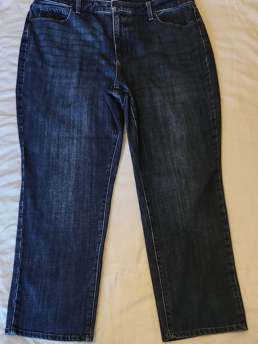 Womens Talbots Curvy Classic Blue Straight-Leg Jeans
